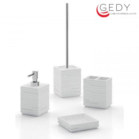 Set 4 accessori design Quadrotto Bianco GEDY